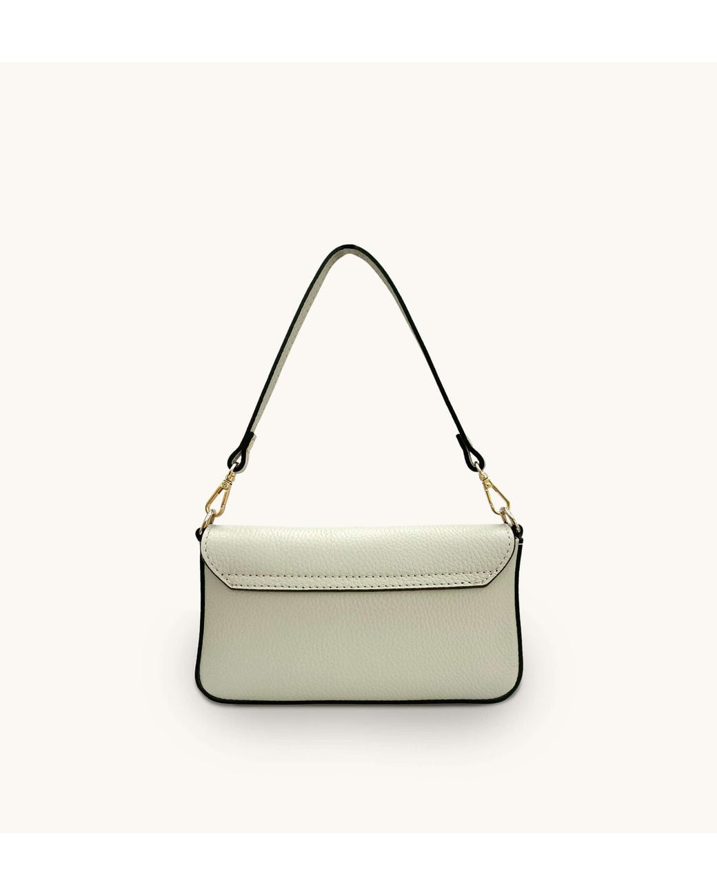Apatchy London Metallic Neutrals The Munro Stone Leather Shoulder Bag