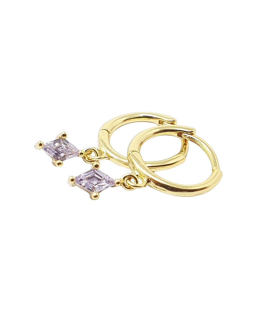 Sophelia Metallic Alexandrite June Birthstone Delicate Plated Dangle Hoops