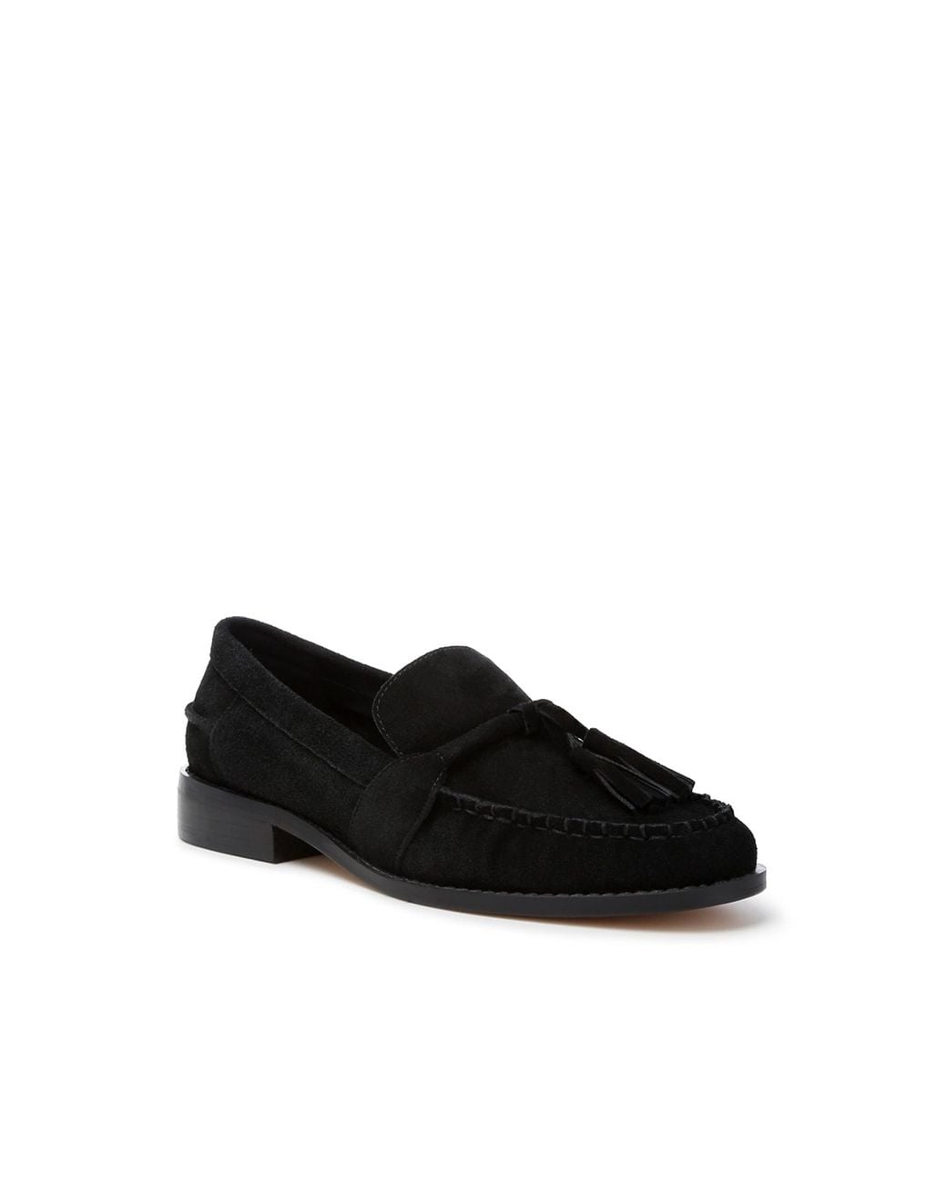 Rag & Co Black Rhone Tassels Detail Genuine Suede Loafers