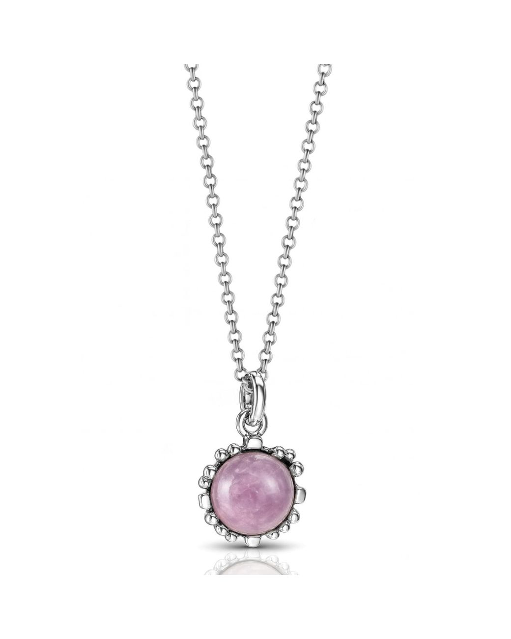 Unaloe Metallic Ribes Sterling Necklace With Natural Kunzite Pendant – Elegant Jewelry