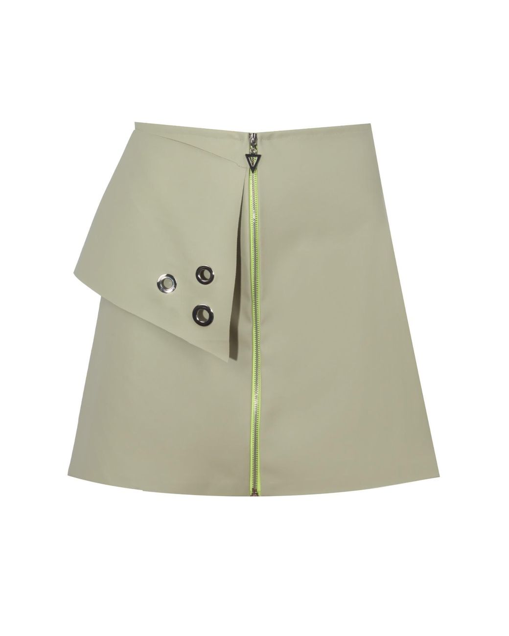 Mirimalist Green Leather Mini Skirt
