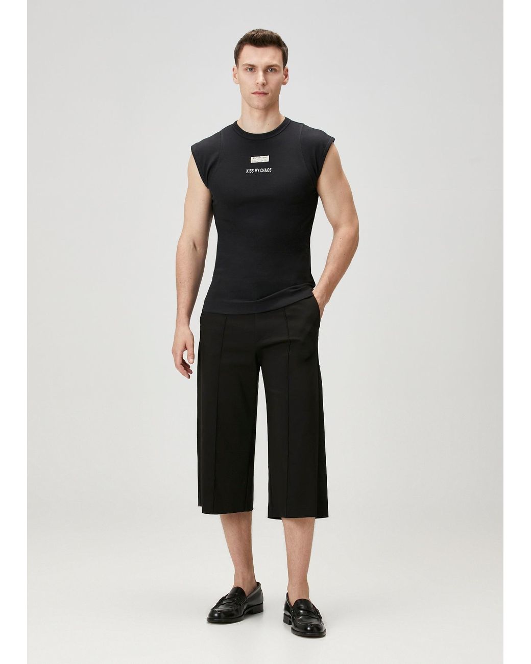 Pcfg Black Rib Tank Top With Patch for men