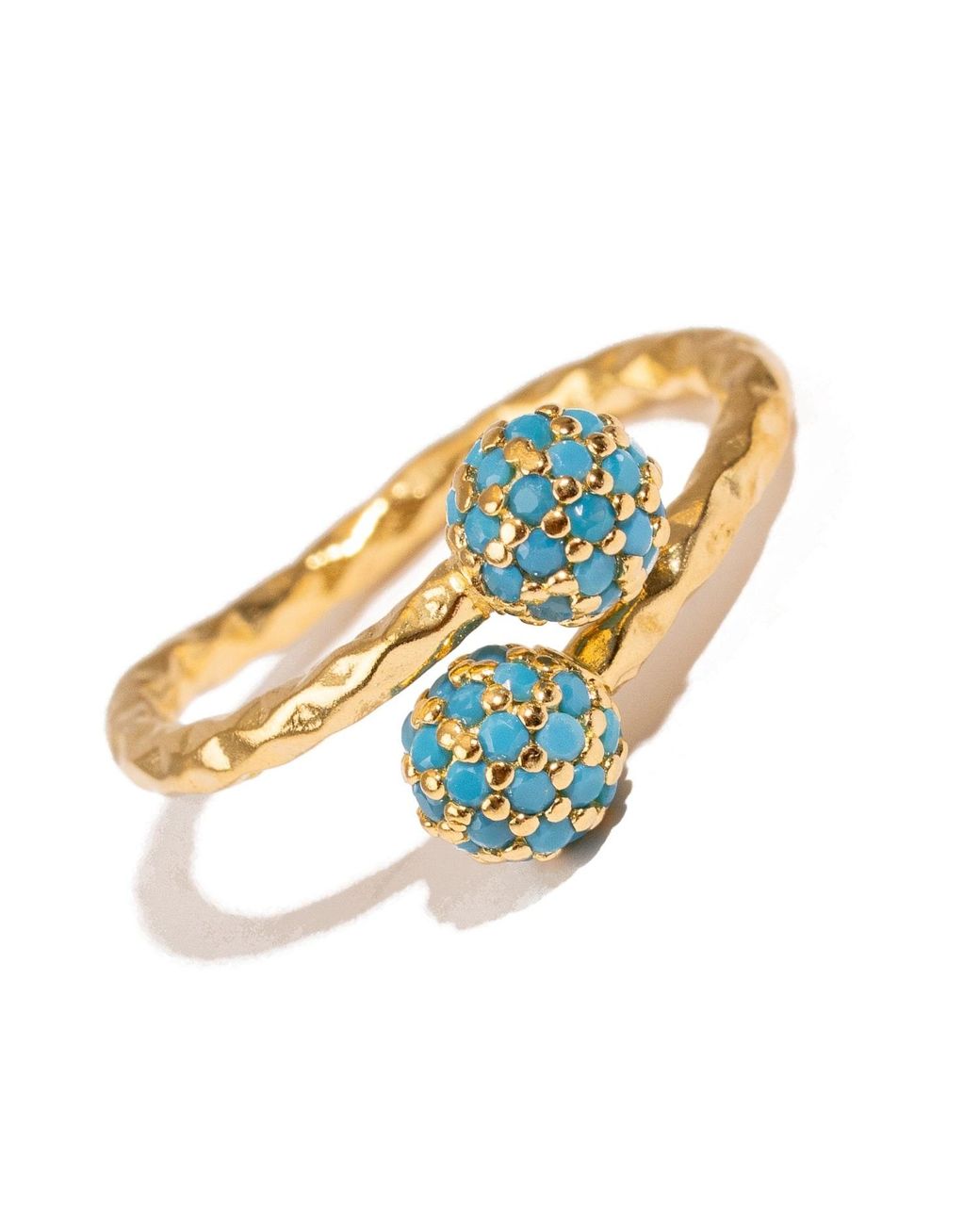 Ebru Jewelry Metallic Radiant Duo Adjustable Ring