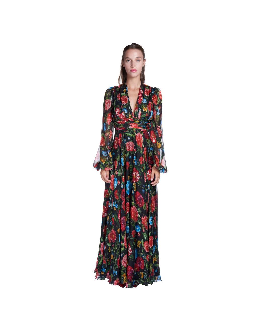 Sofia Tsereteli Black Evening Dress In Silk Chiffon