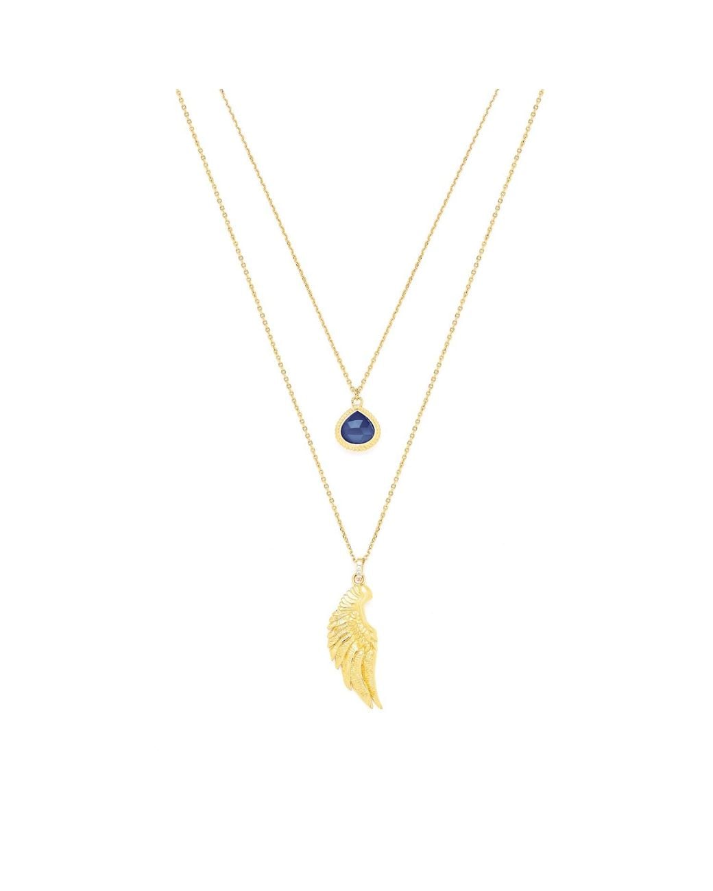 Seven Saints Metallic Archangel Michael Angel Of Protection Necklace, Lapis Lazuli, Over Sterling