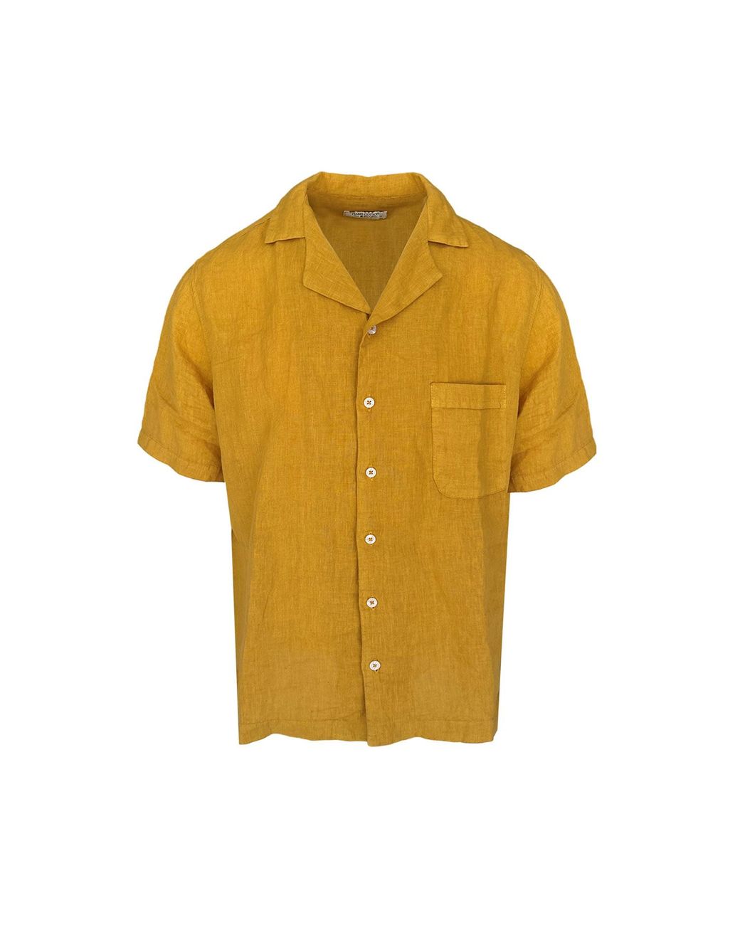 Haris Cotton Yellow Linen Byron Shirt Honey for men