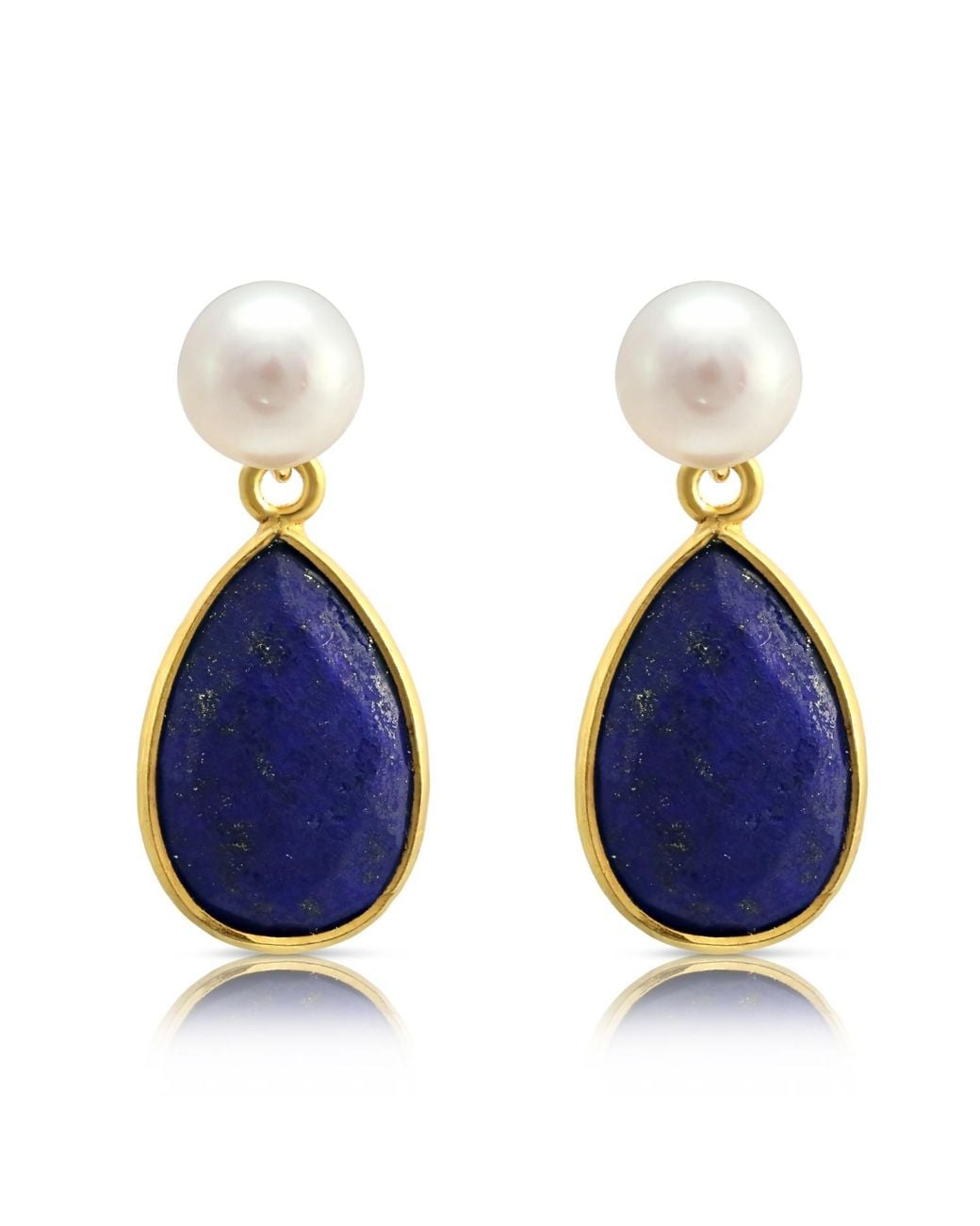 Pearls of the Orient Online Blue Clara Cultured Freshwater Pearls & Lapis Lazuli Drop Earrings