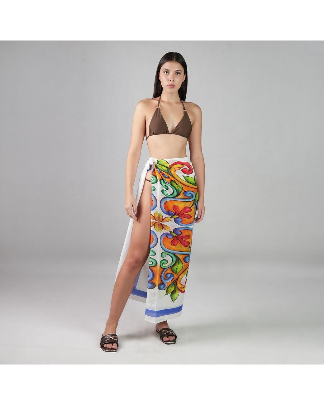 DHARA SHETH DUBAI Blue Majolica Mosaic Resort Sarong