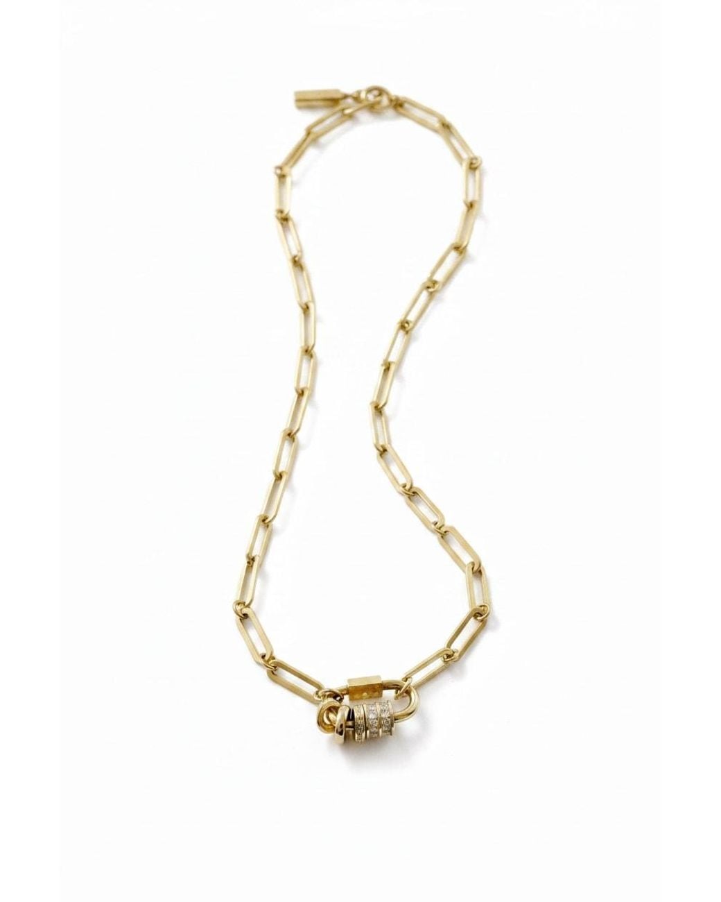 Vicky&Nico Metallic Carabiner With Rings Necklace
