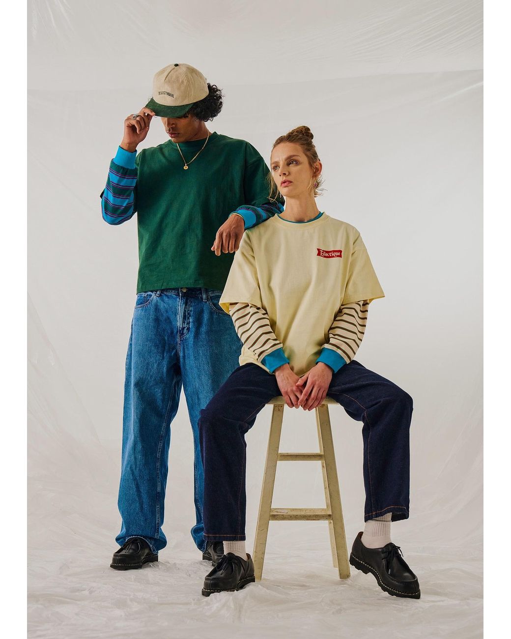Éclectique Green Long Sleeve T-Shirt for men