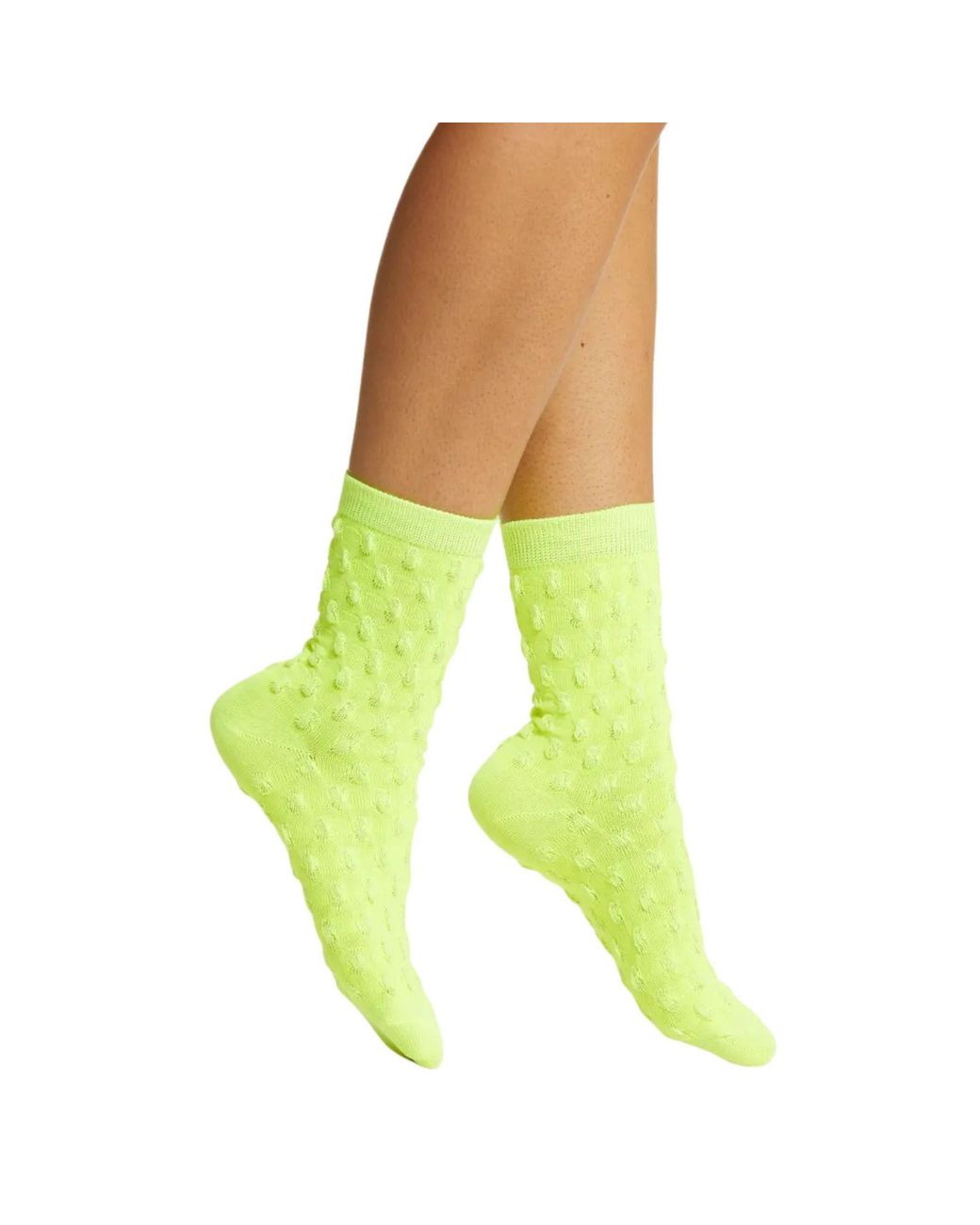 HIGH HEEL JUNGLE by KATHRYN EISMAN Yellow Waffle Combed Cotton Socks