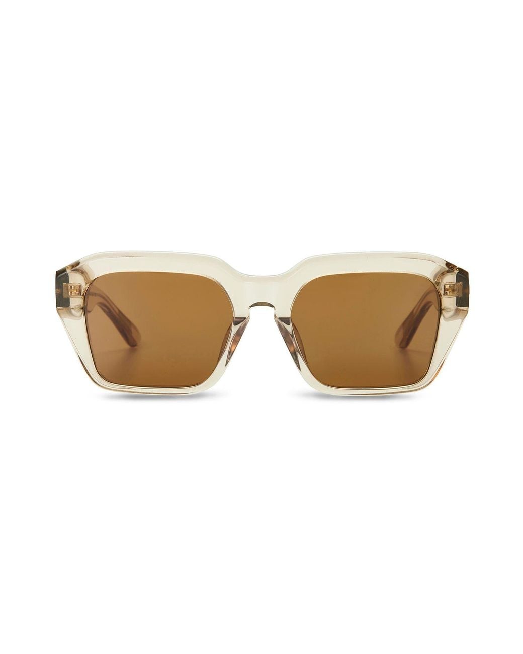 The Avantguard Brown Neutrals Wildflower Limestone Square Sunglasses
