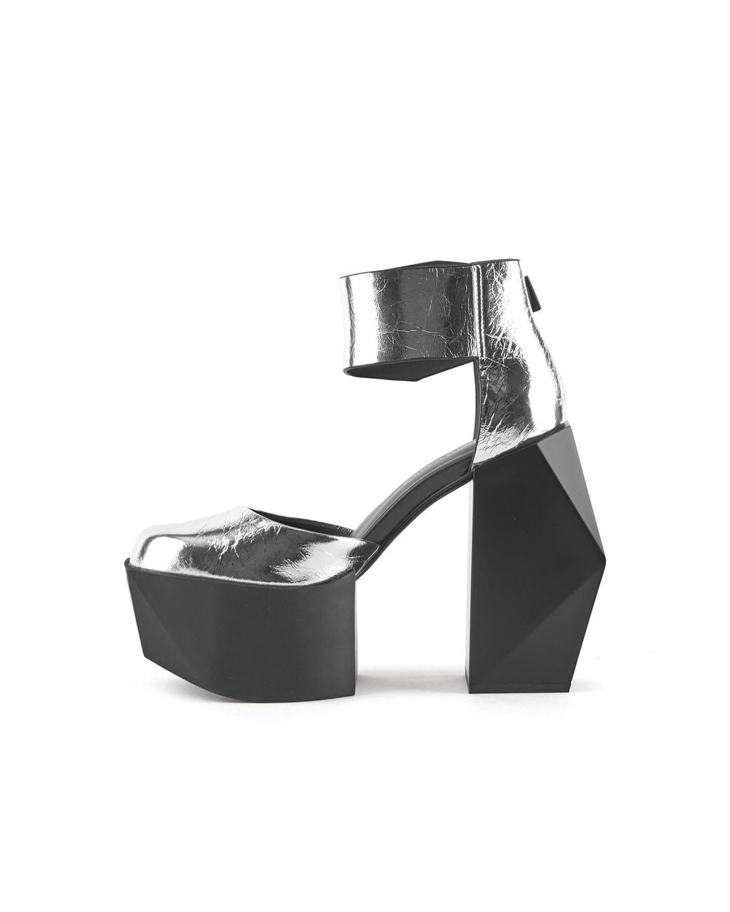 United Nude Gray Metallic Mary Jane Heels