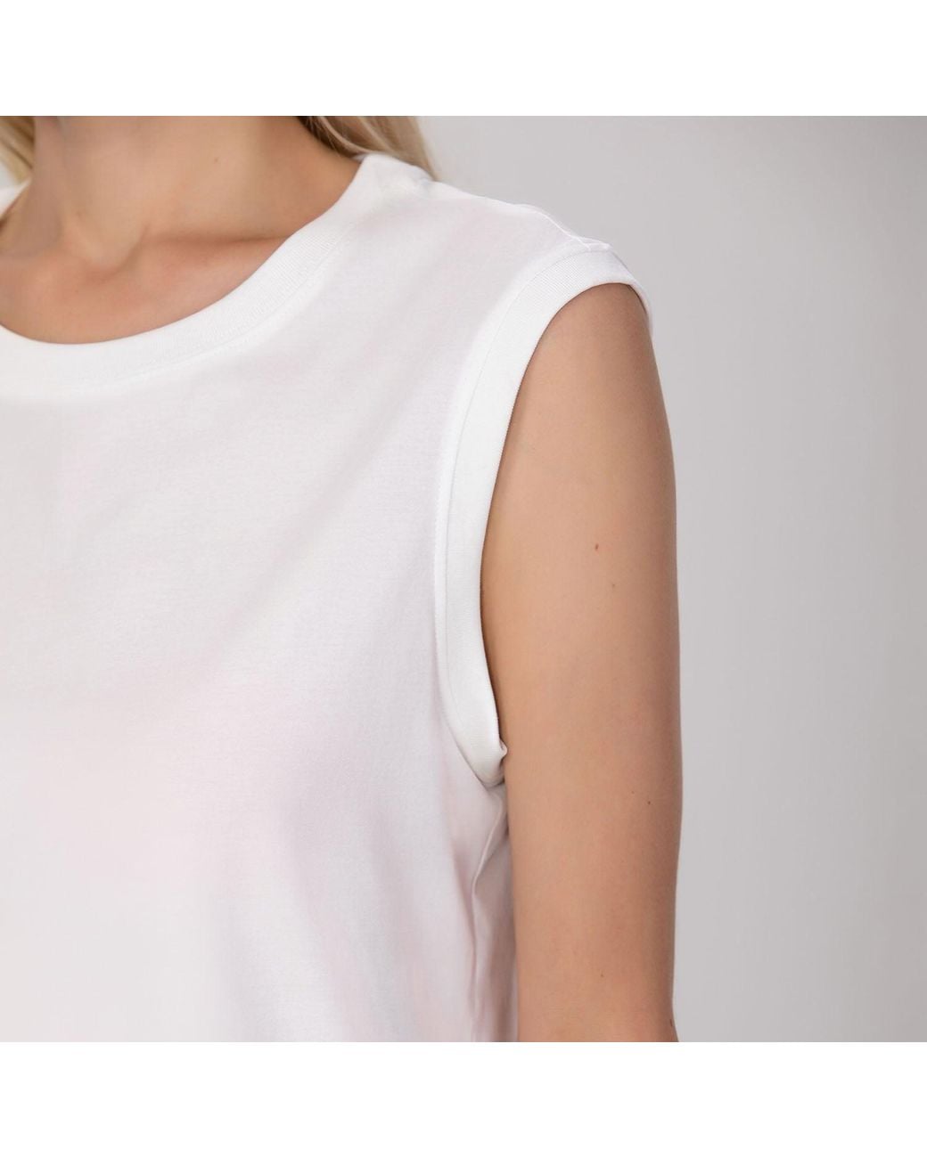 Smart and Joy Blue Sleeveless Cotton Blend Tank Top