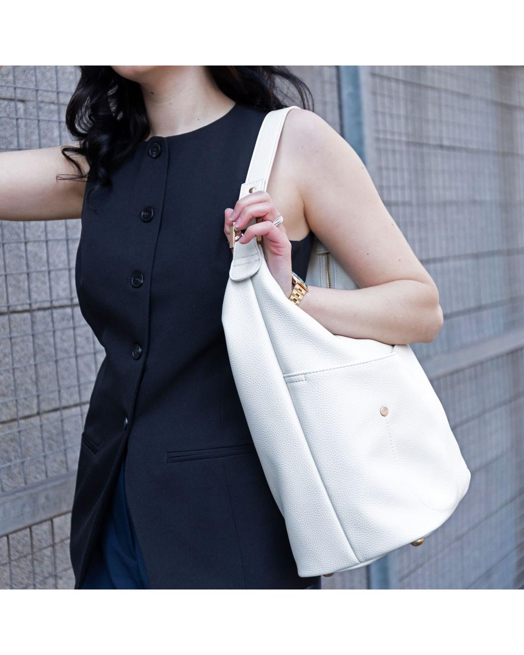 Storm White Aphrodite Slouch Shoulder Bag