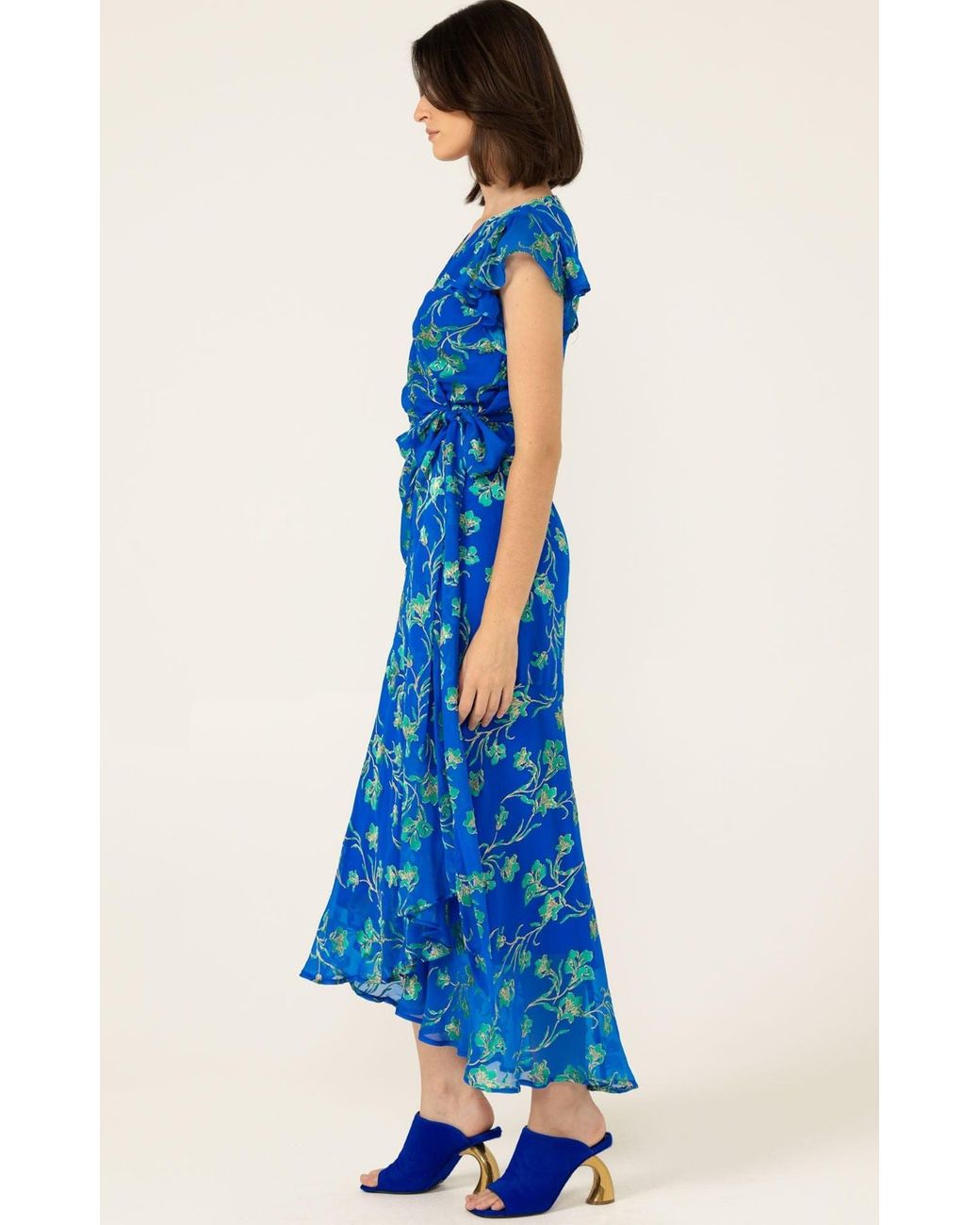 SACHA DRAKE Blue Aphina Wrap Dress