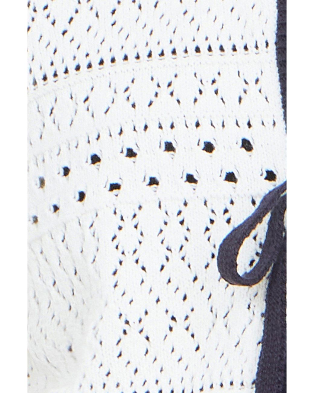 Yumi' White Ivory Crochet Knitted Cardigan With Peter Pan Collar