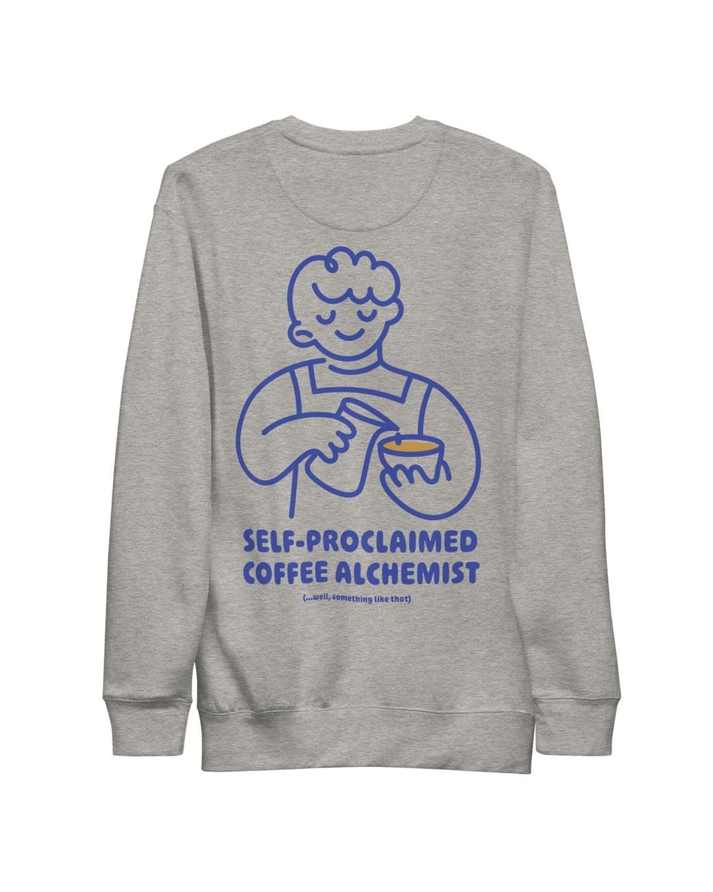 Anchor and Crew Gray Heather Gustatory Coffee Alchemist Cotton Blend Embroidered Sweatshirt for men