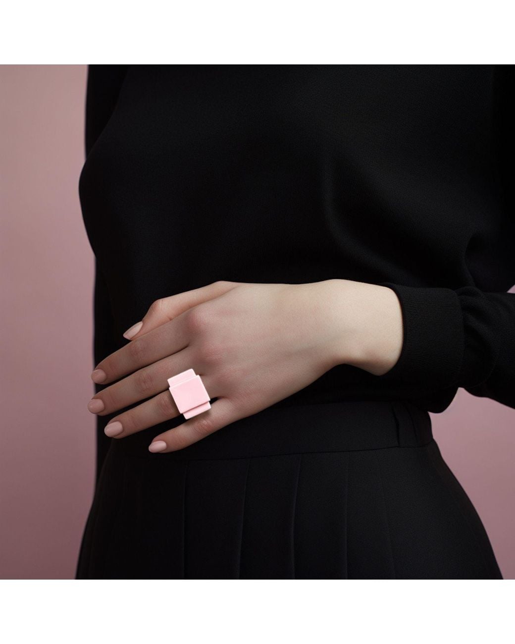 THE ROSE Pink Pale Bague Urbone – Sculptural Ring