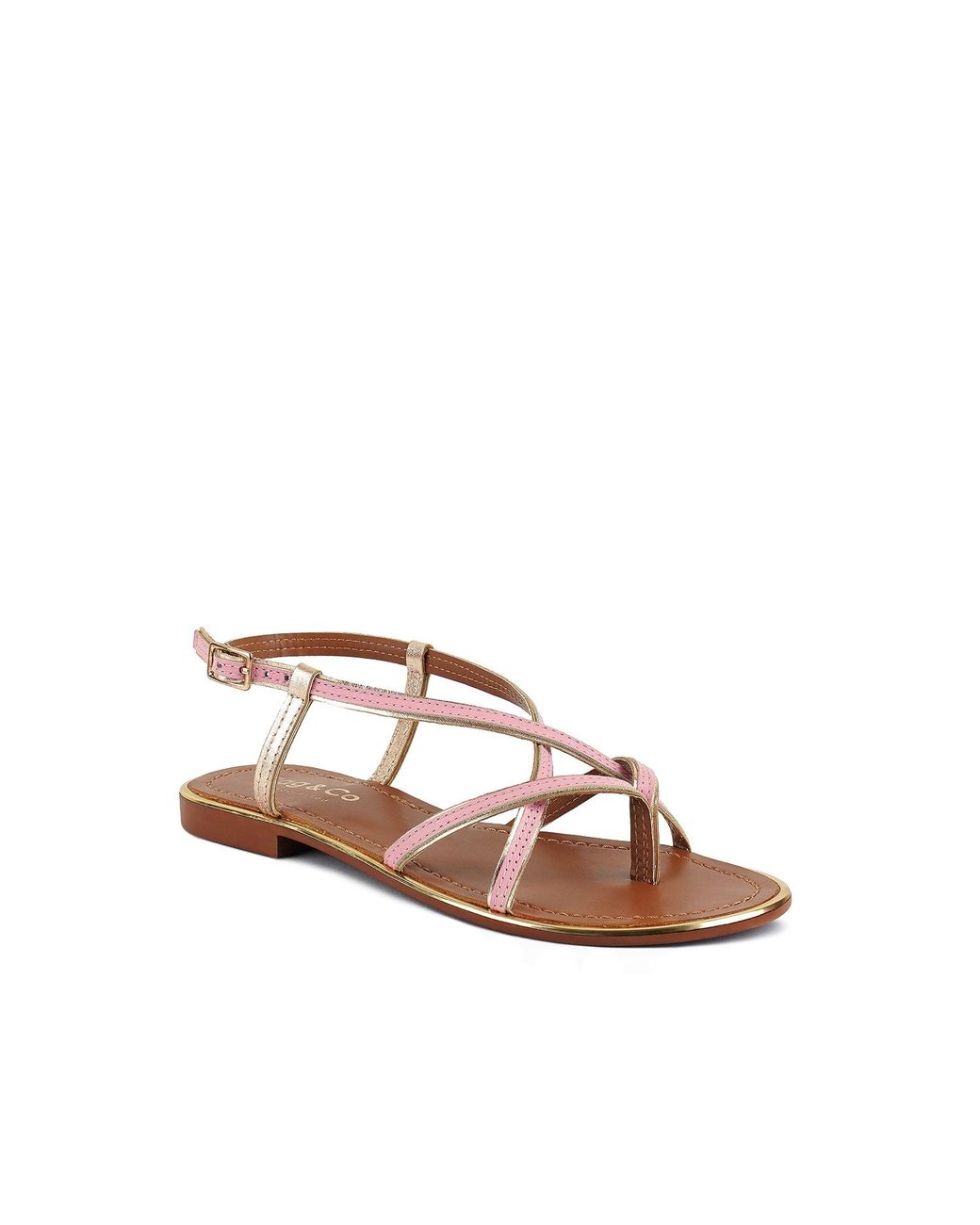 Rag & Co Brown Pheobe Strappy Flat Sandals