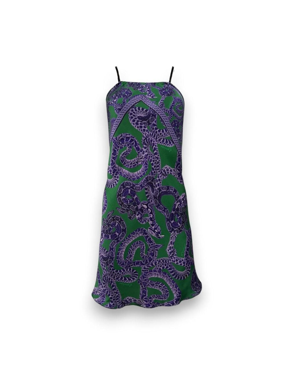 Monzlapur New York Blue Silk Snake Scarf Dress