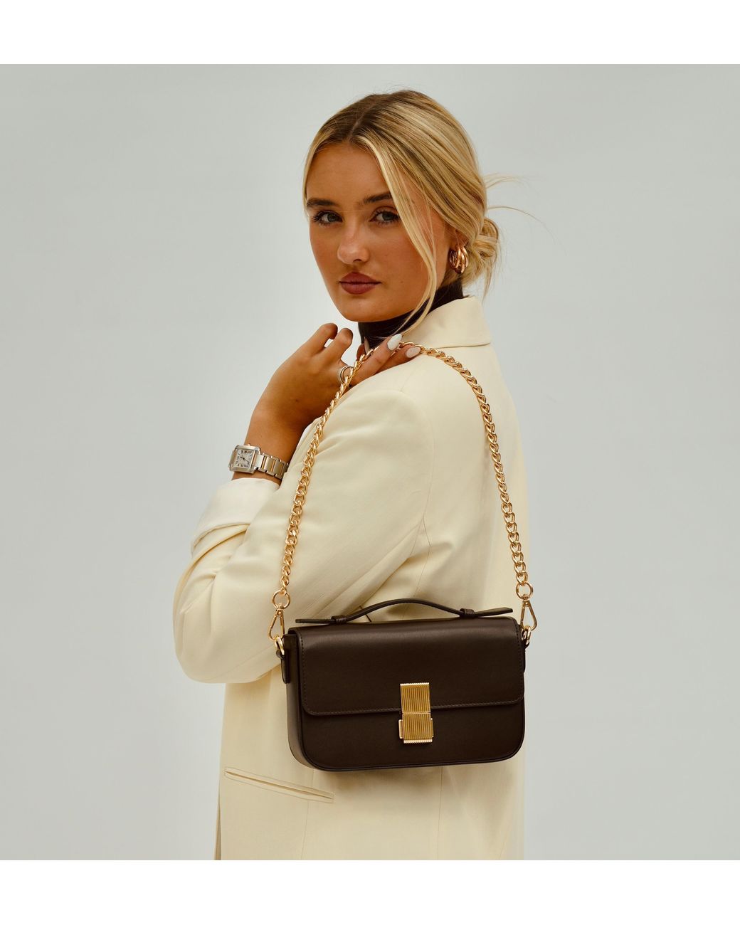 Apatchy London Black The Flora Chocolate Leather Bag