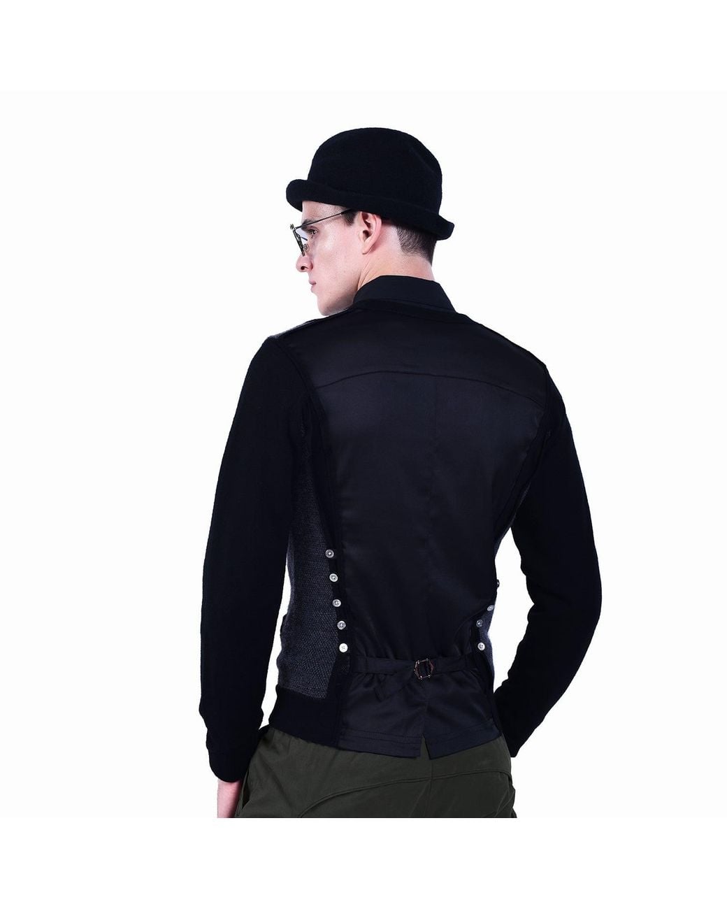 Smart and Joy Blue Light Wool Cardigan for men