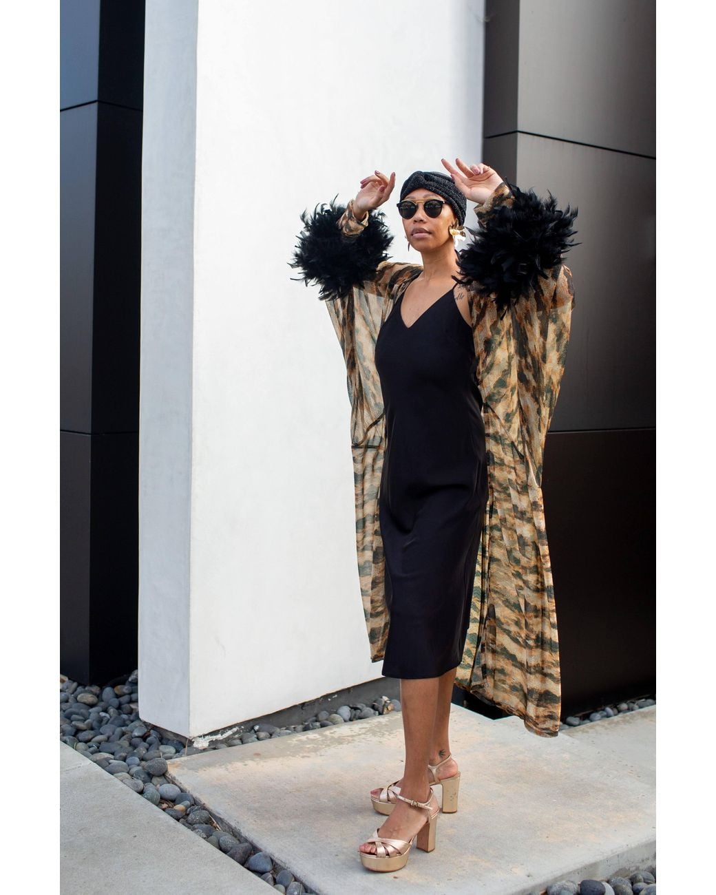 Jennafer Grace Multicolor Sylvia Shimmer Cocoon Coat