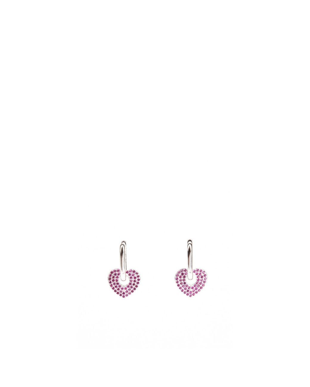 Addicted Pink Danae Stud Earrings With Heart