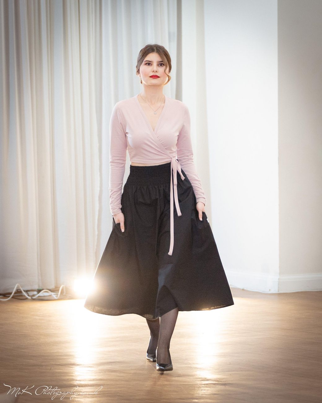 Frock Tales Black Orchid Midi Skirt With Pockets