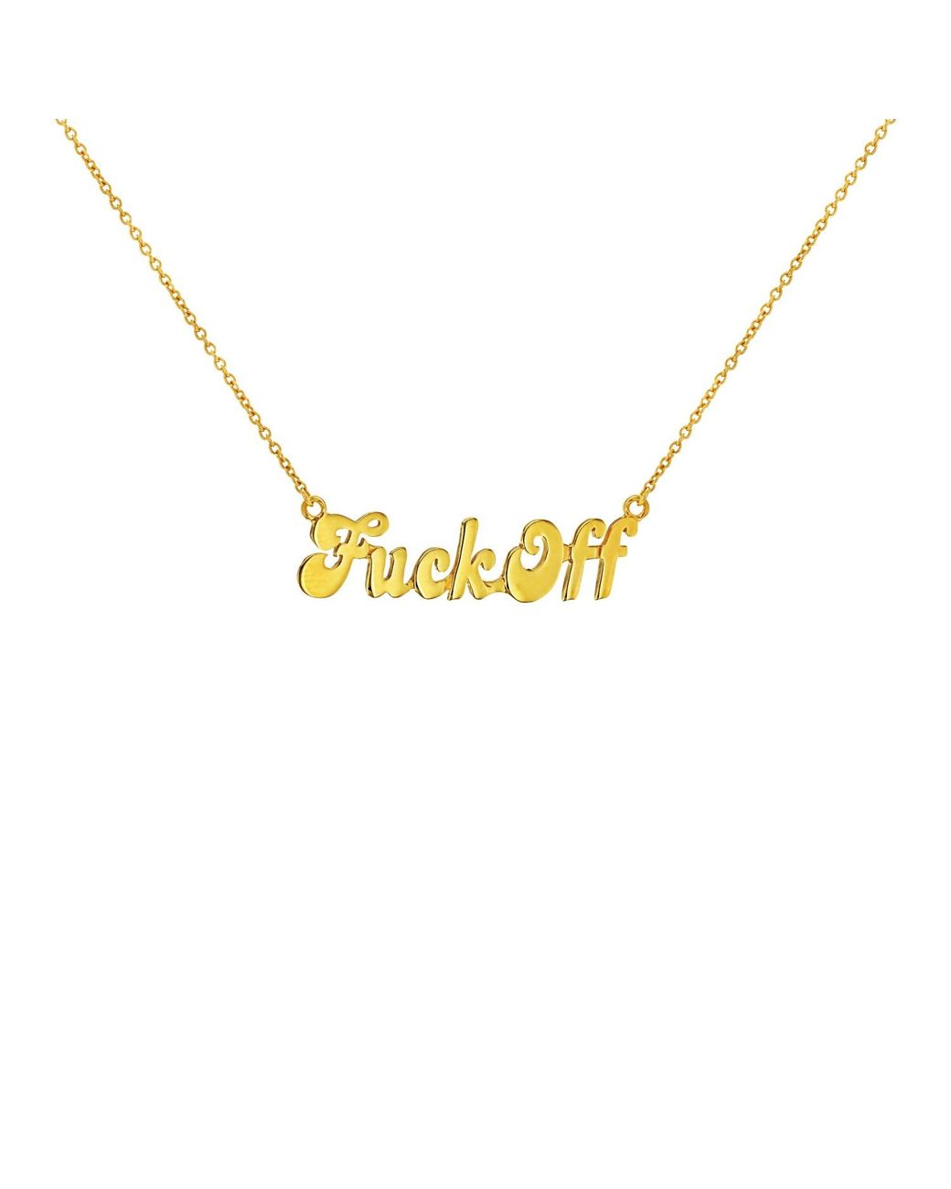 True Rocks Metallic 18Kt-Plated Fuck Off Necklace for men