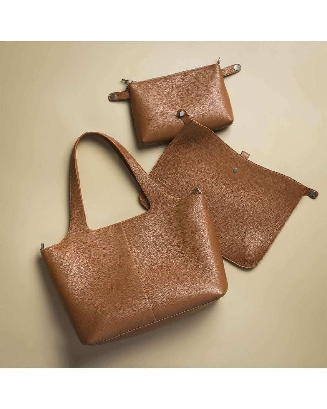 Aarni Brown Aava Tote Bag, Cognac