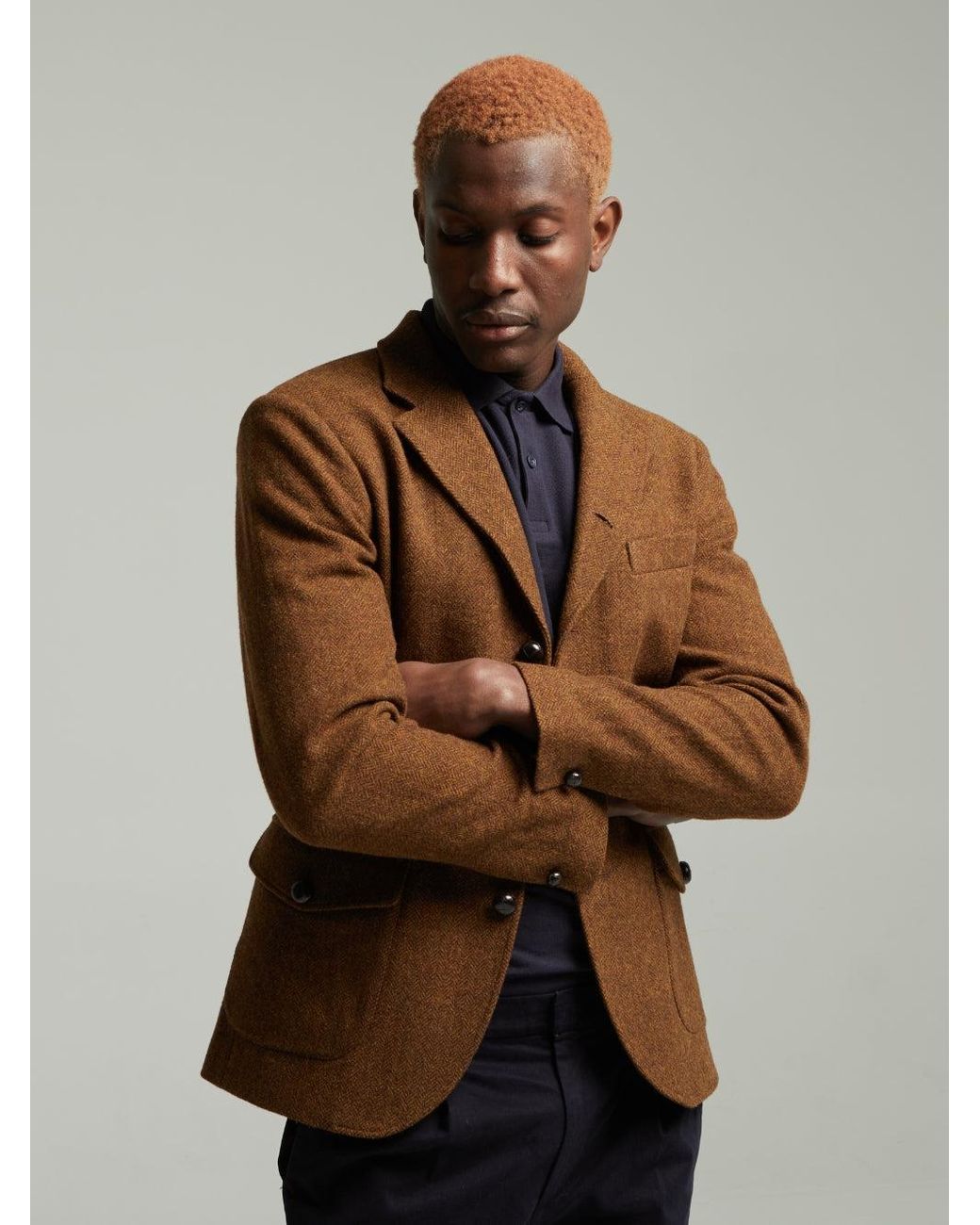 Guards London Brown Allenby Tweed Blazer for men