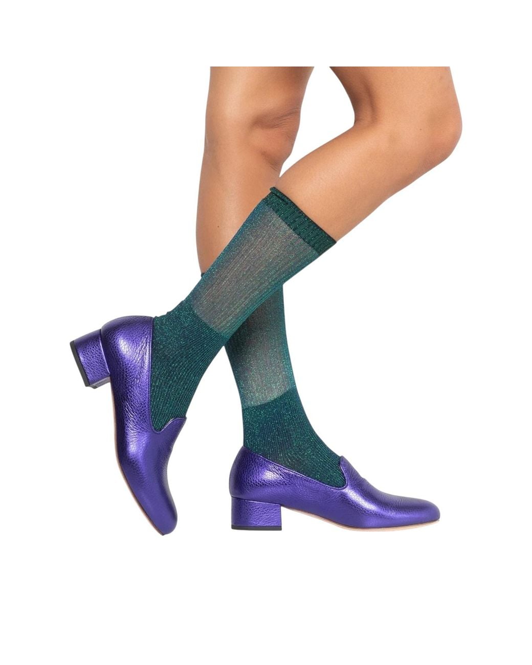 HIGH HEEL JUNGLE by KATHRYN EISMAN Green Glitter Dance Socks