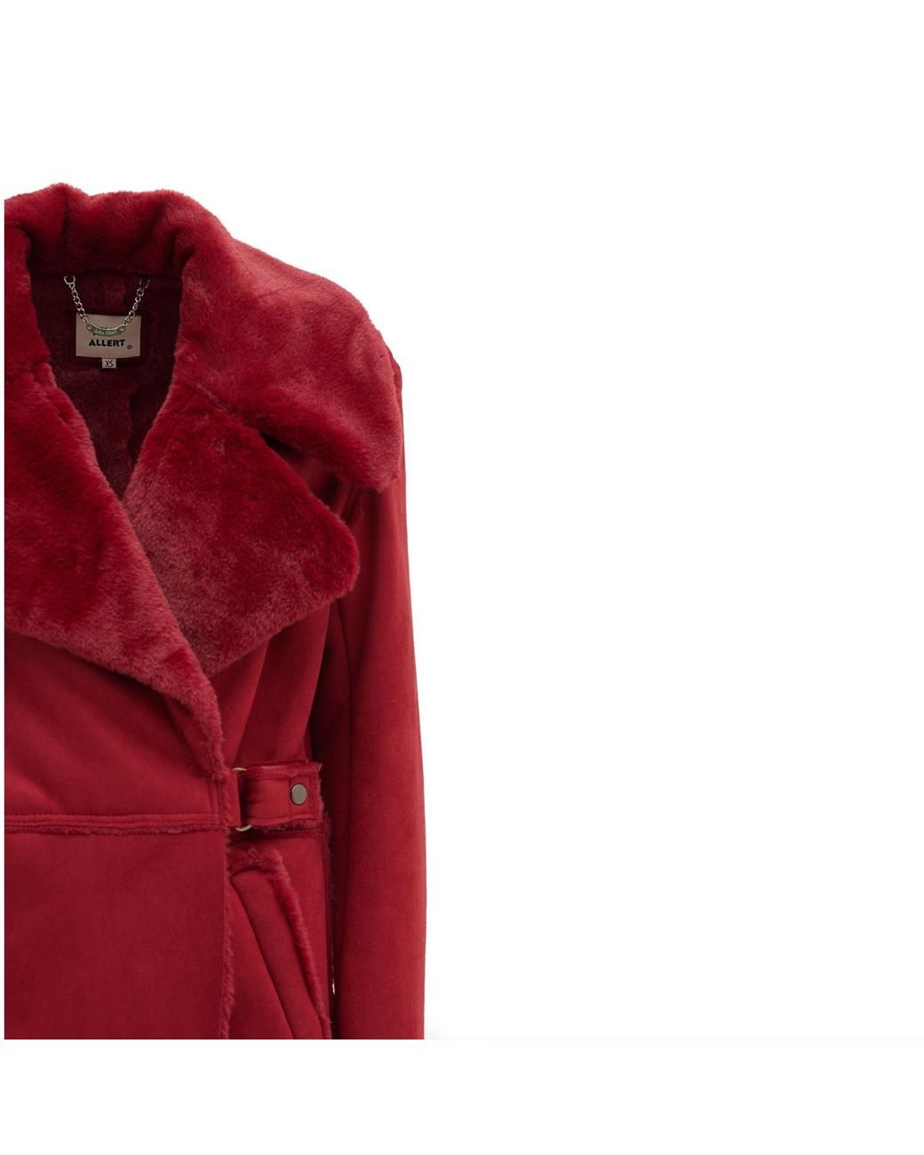 Julia Allert Red Double Faced Shearling Coat