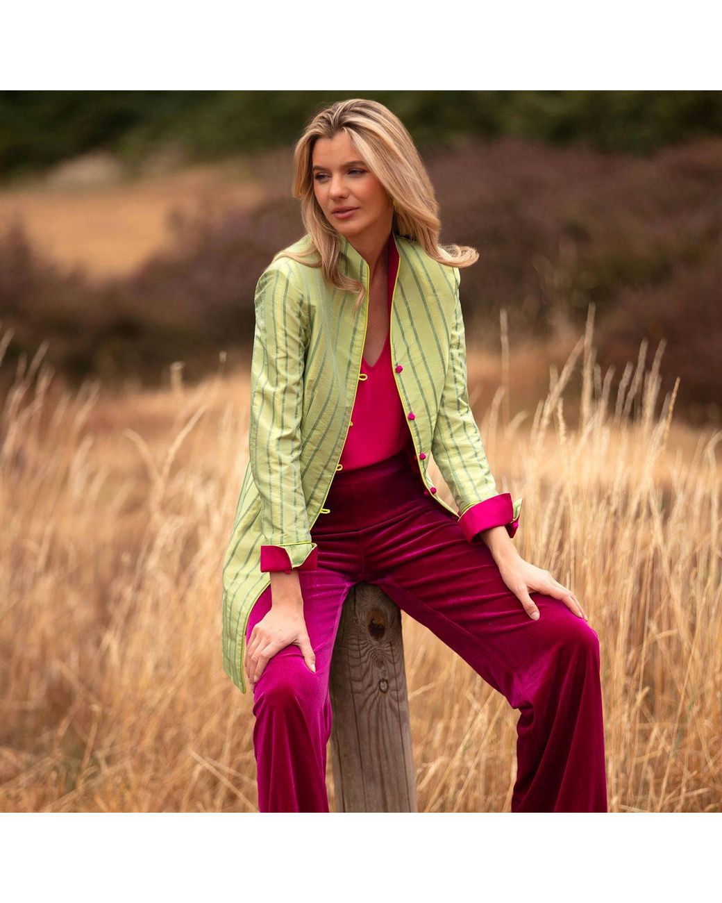 Beatrice von Tresckow Green Lime Wildrose Reversible Holden Jacket