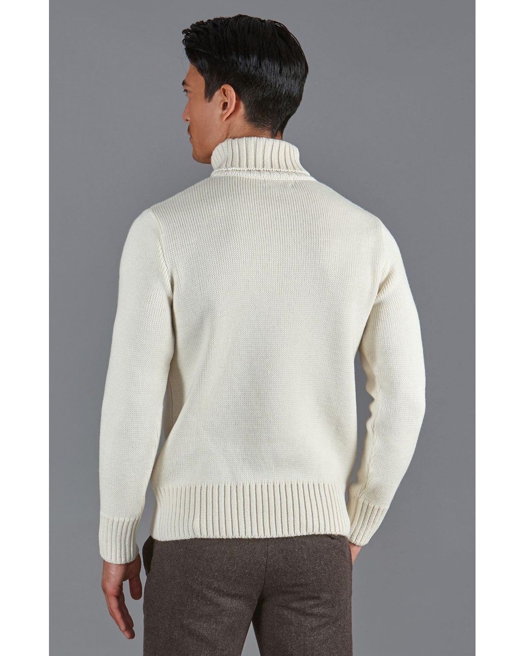 Paul James Knitwear Natural The Fitted Submariner for men