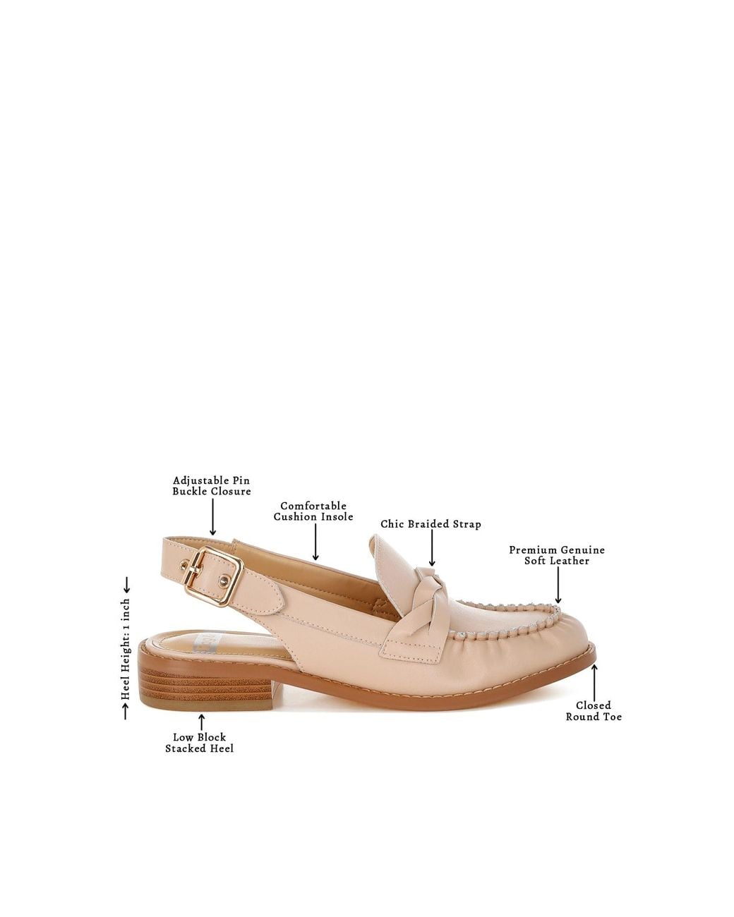 Rag & Co Natural Neutrals Jemykin Genuine Leather Loafer Sandals