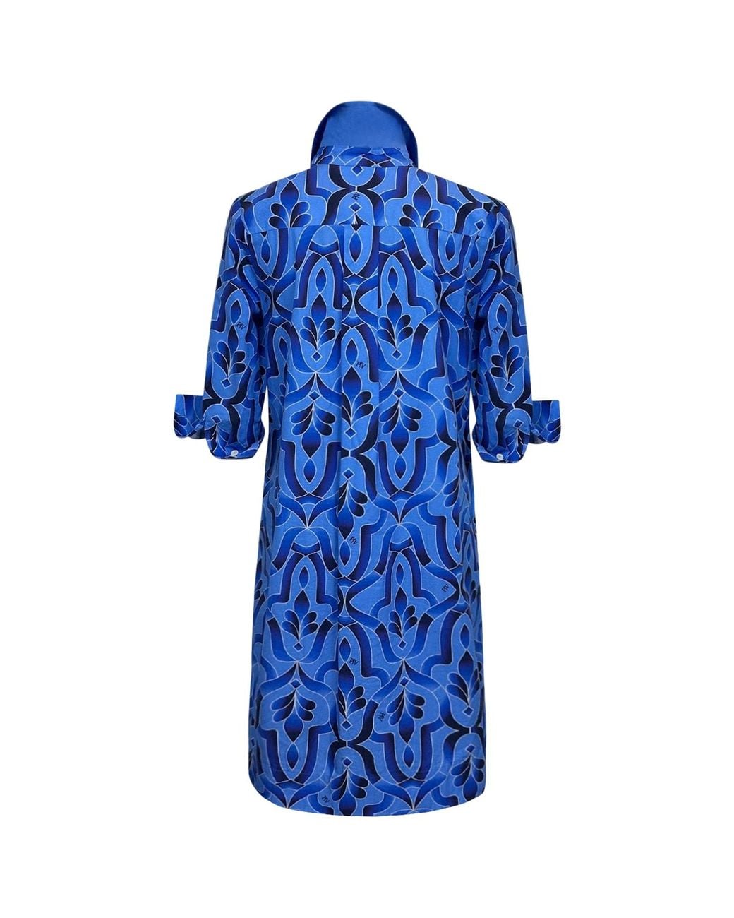 Perlavera Blue Clara Tile Cobalt Knee-Length Missy Fit A Line Dress
