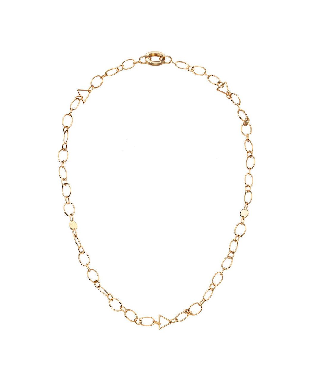 Larisa Beaumont Metallic Sovereign Necklace – 14K Charm Chain