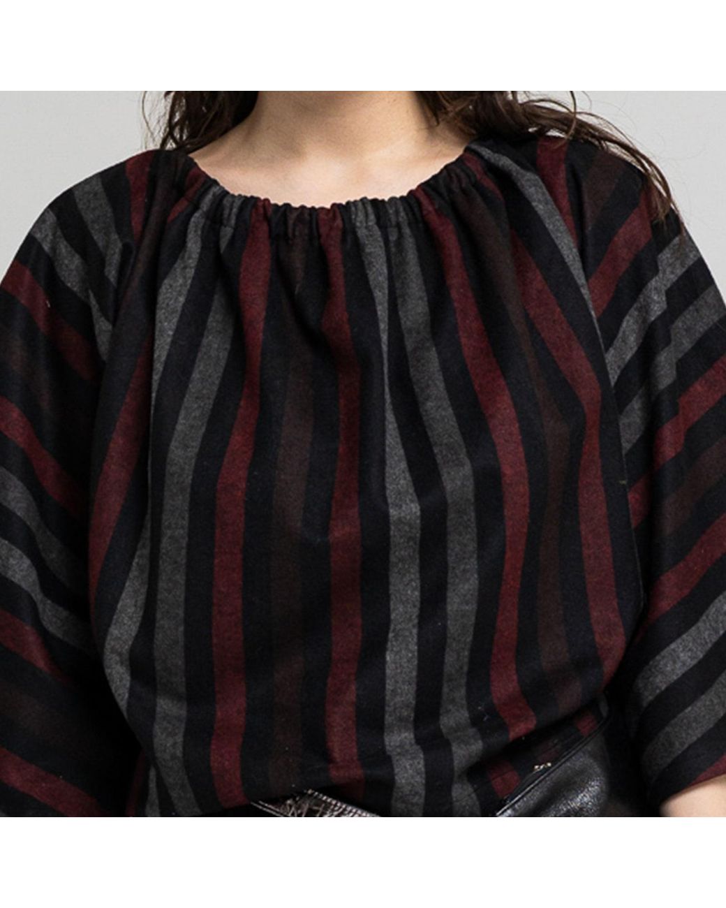ARTISTA Blue Aurea Striped Oversized Pullover