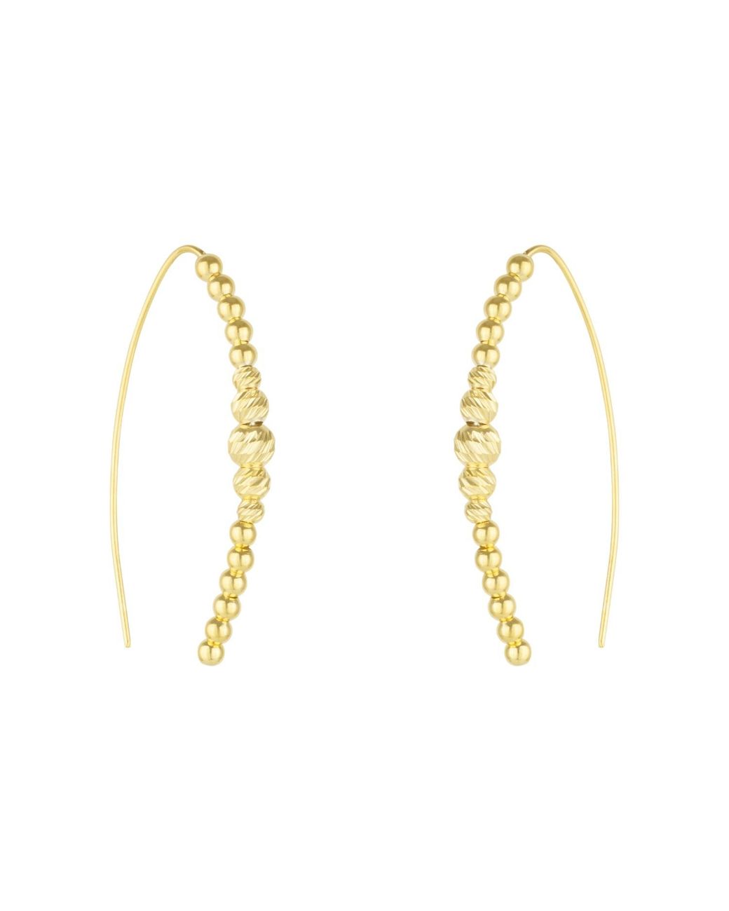 Spero London Metallic Beaded Pull Through Sterling Earrings