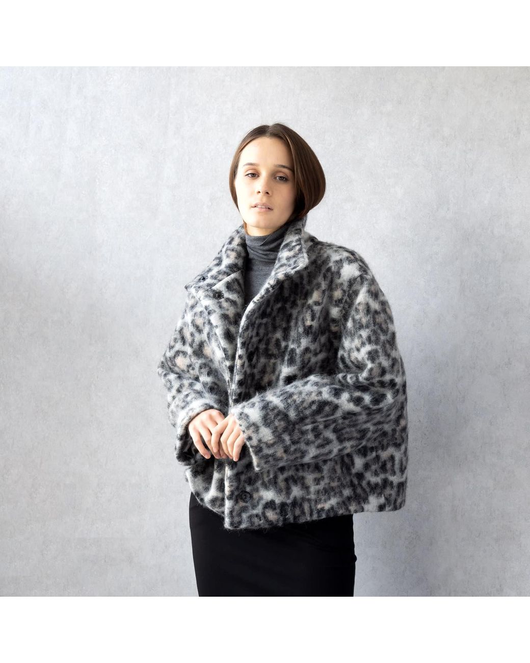 Jana Coshè Gray Wool Short Coat