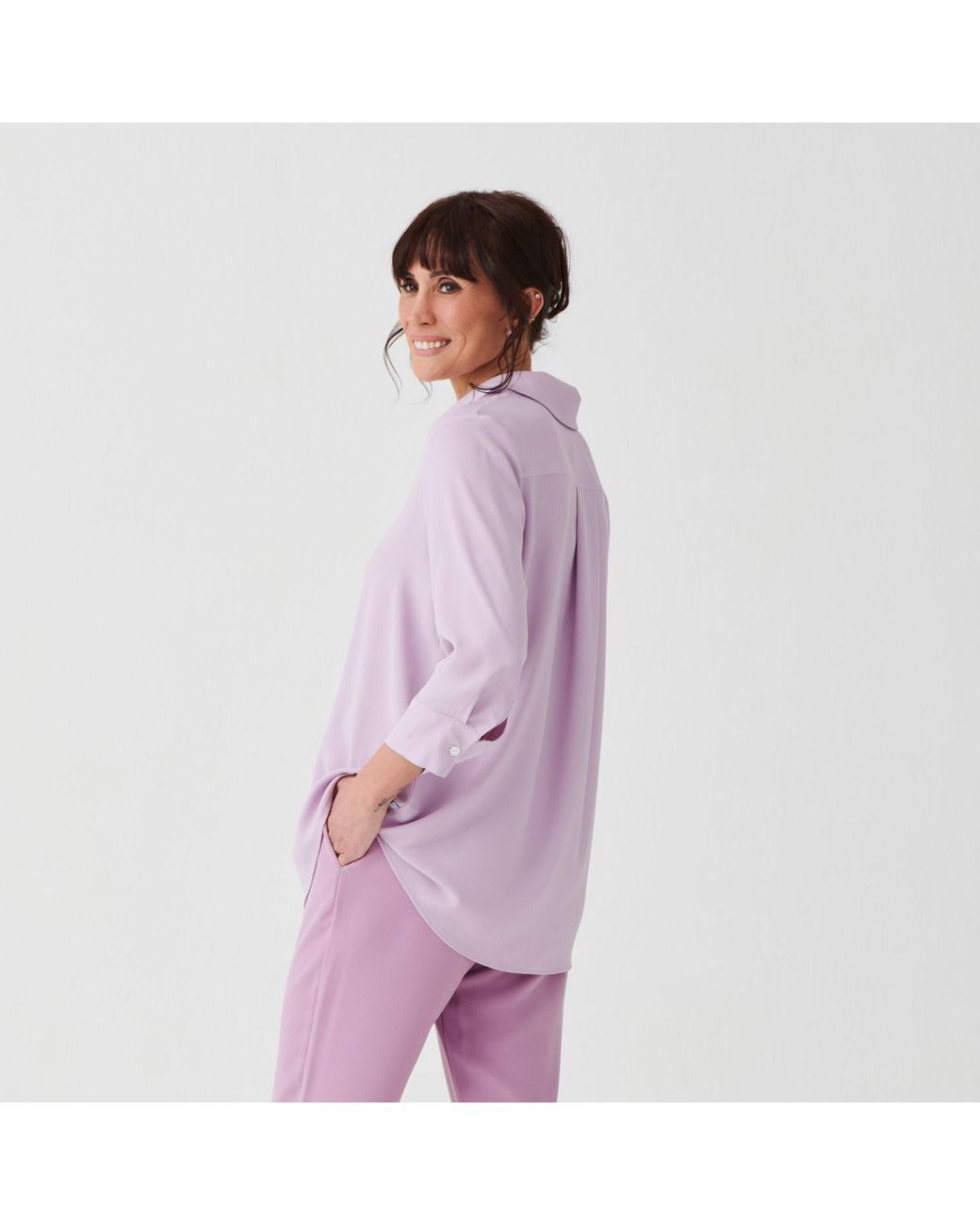 Perlavera Blue Sienna Sea Three Quarter Sleeve Length Missy Fit Shirt