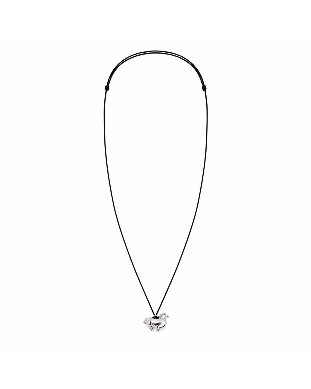 Pearl Code White Artisanal Horse Pendant – Symbolic Necklace With Cord for men
