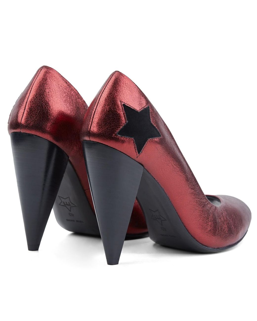 Rosamund Muir London Red India Metallic Burgundy With Star Heels