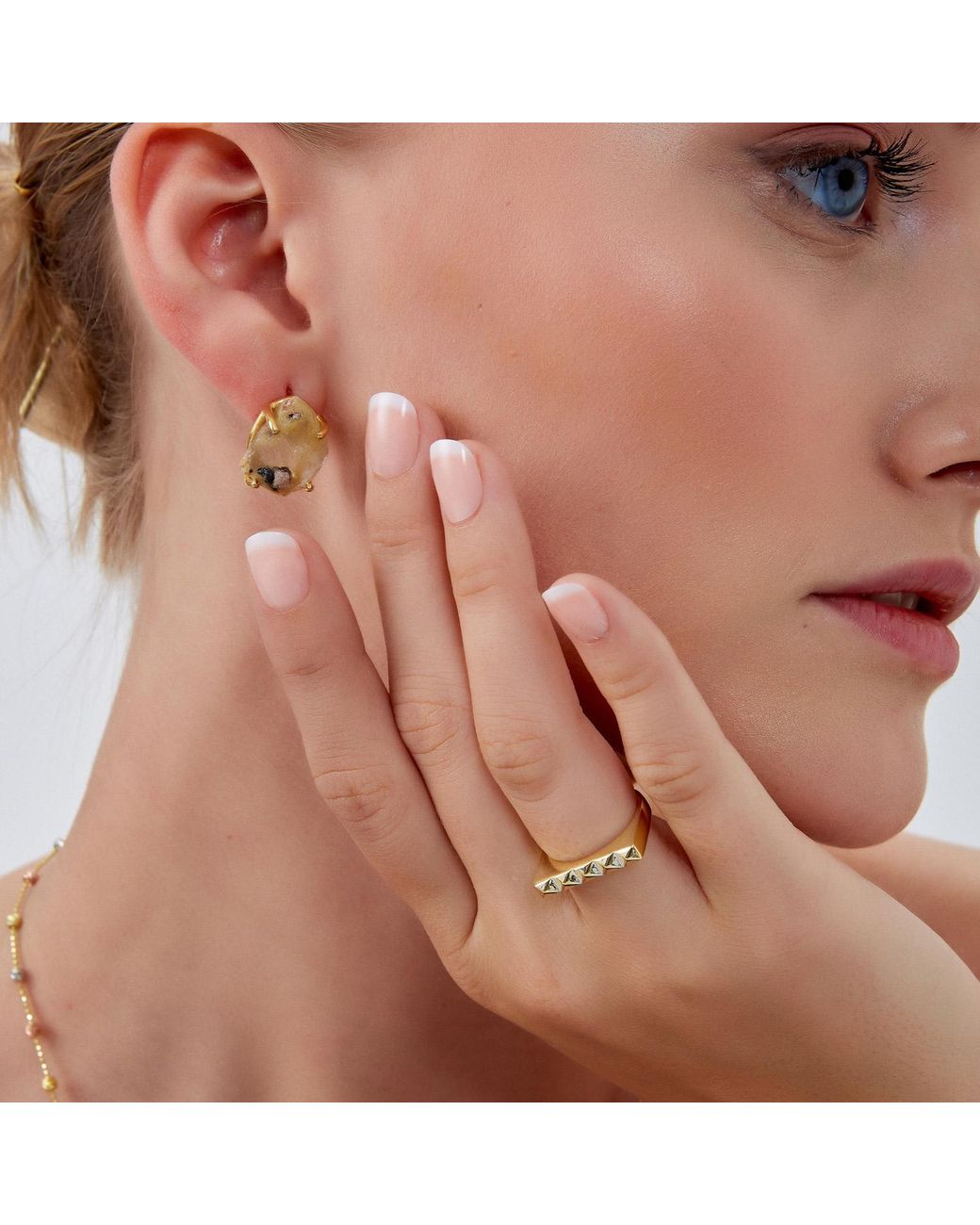 Spero London Metallic Pyramid Adjustable Sterling Ring