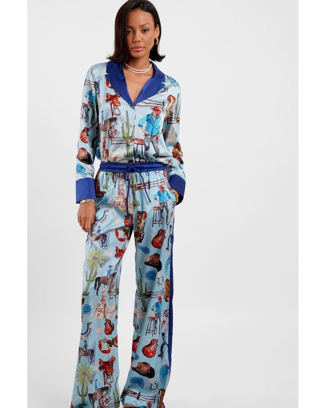 Jessica Russell Flint Blue Blazer Shirt
