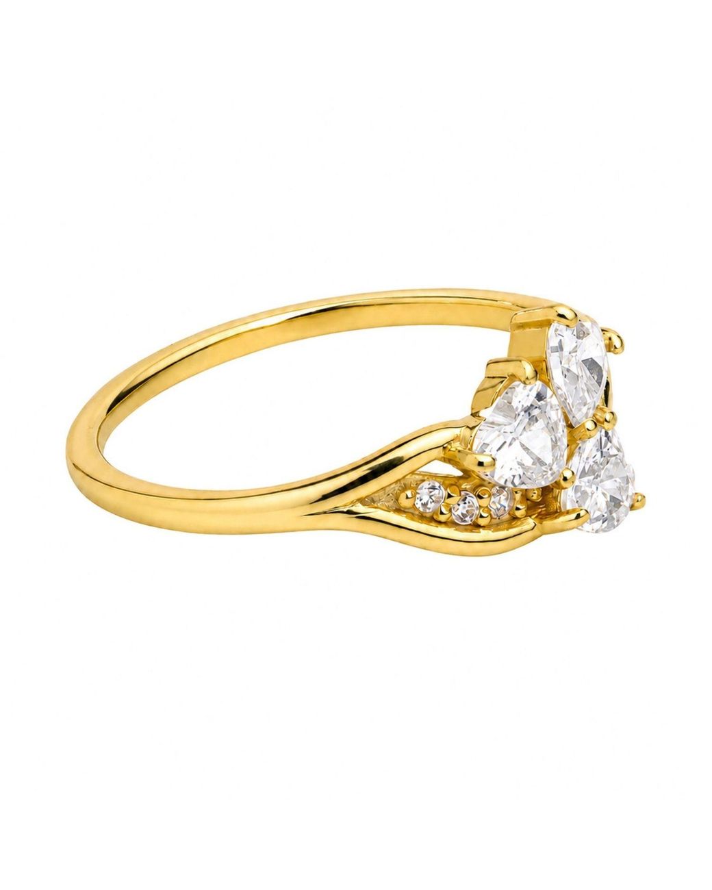 Belinda Jewelz Metallic Topaz Triple Heart Cluster Birthstone Ring