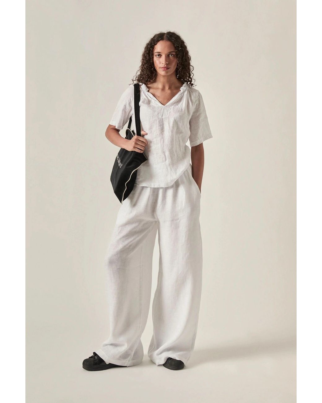 James Lakeland White Pure Linen Blouse